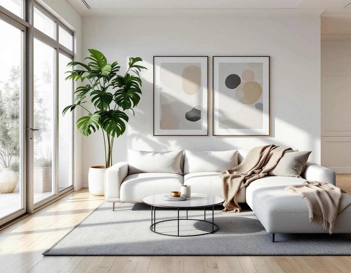 Living room after AI interior design transformation showing modern style